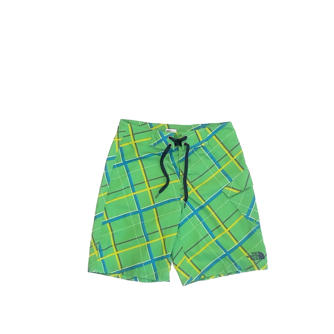 The North Face Boys Green Plaid Trunks Size: S (7-8 Years) Green Plaid