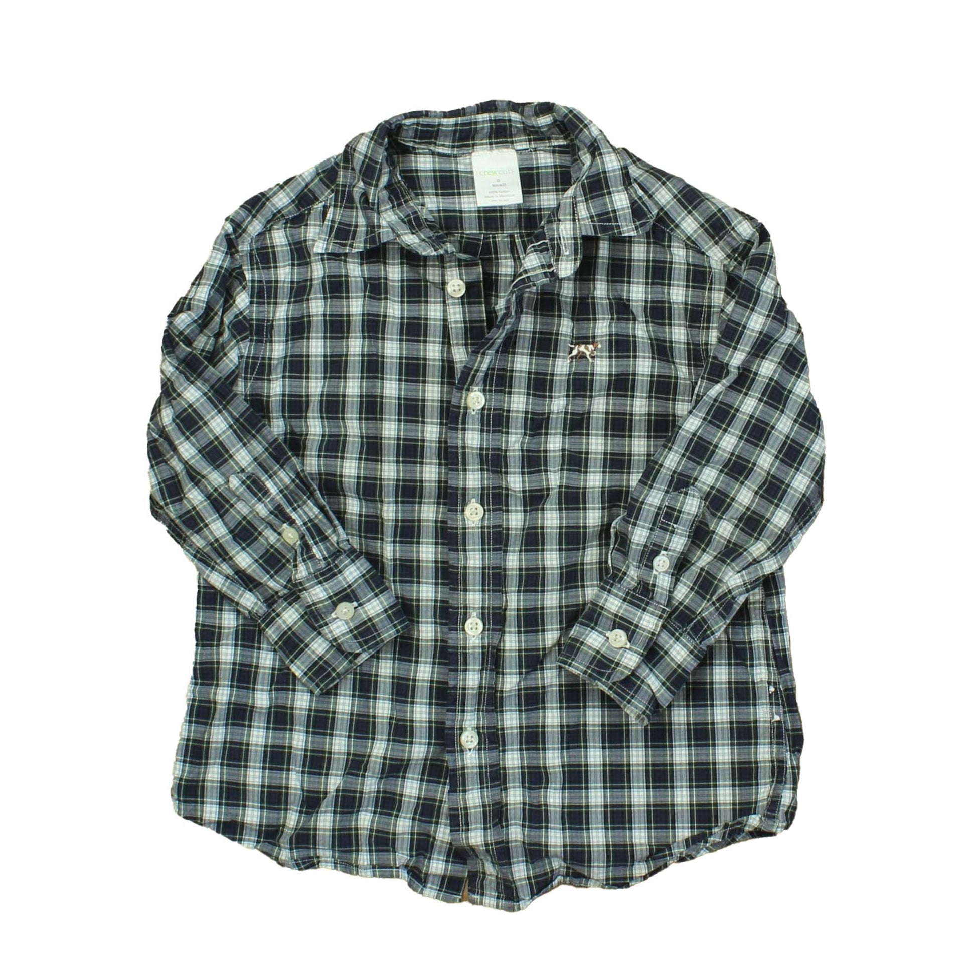 Crewcuts Boys Green | Plaid Button Down Long Sleeve Size: 3T Green | Plaid
