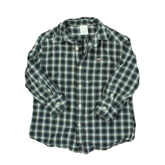 Crewcuts Boys Green | Plaid Button Down Long Sleeve Size: 3T