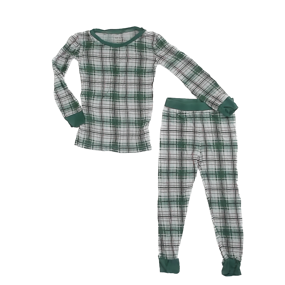 Little Sleepies Boys Green Plaid 2-piece Pajamas Size: 3T Green Plaid