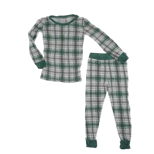 Little Sleepies Boys Green Plaid 2-piece Pajamas Size: 3T Green Plaid