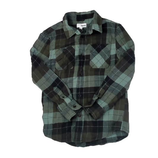 Sonoma Boys Green Plaid Button Down Long Sleeve Size: 6-7 Years Green Plaid
