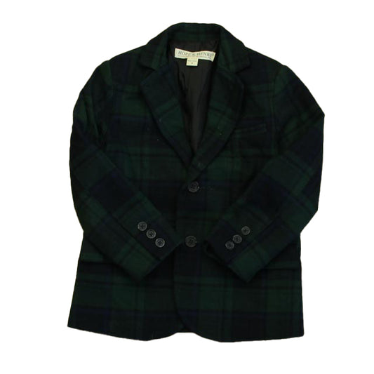 Hope & Henry Boys Green Plaid Sports Coat Size: 4T