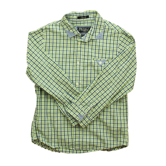 Mayoral Boys Green Plaid Button Down Long Sleeve Size: 5T Green Plaid
