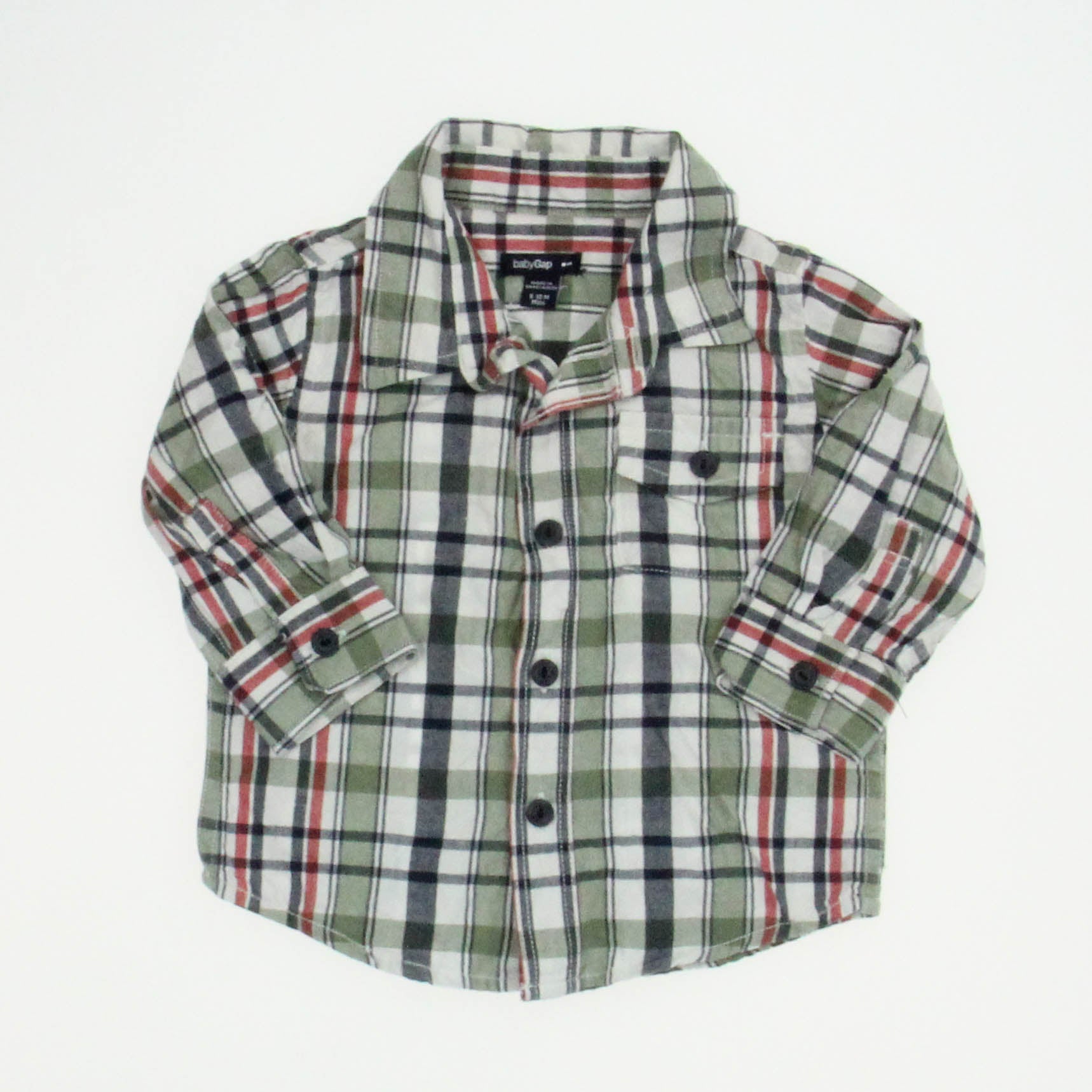 Gap Boys Green | Plaid Button Down Long Sleeve Size: 6-12 Months Green | Plaid