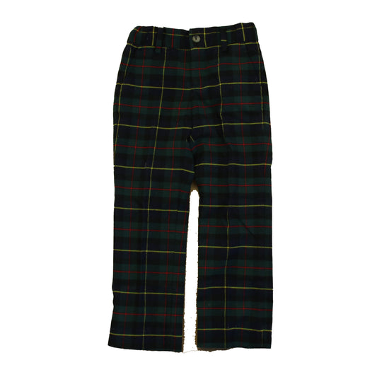 Janie and Jack Boys Green Plaid Pants Size: 5T