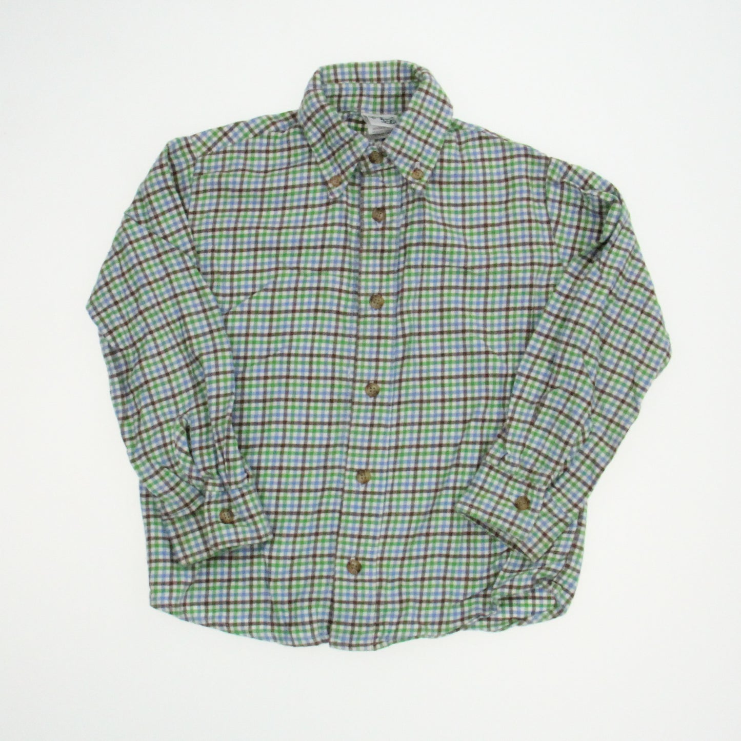 Glorimont Boys Green Plaid Button Down Long Sleeve Size: 4T Green Plaid