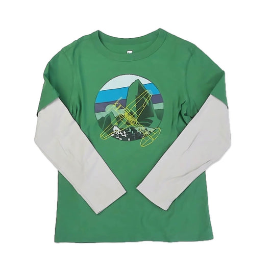 Tea Collection Boys Green Plane Long Sleeve T-Shirt Size: 14 Years Green Plane
