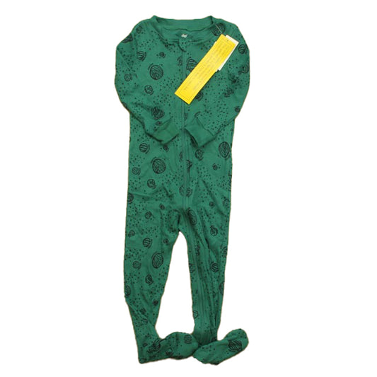 Dip Boys Green Planets 1-piece footed Pajamas Size: 18-24 Months