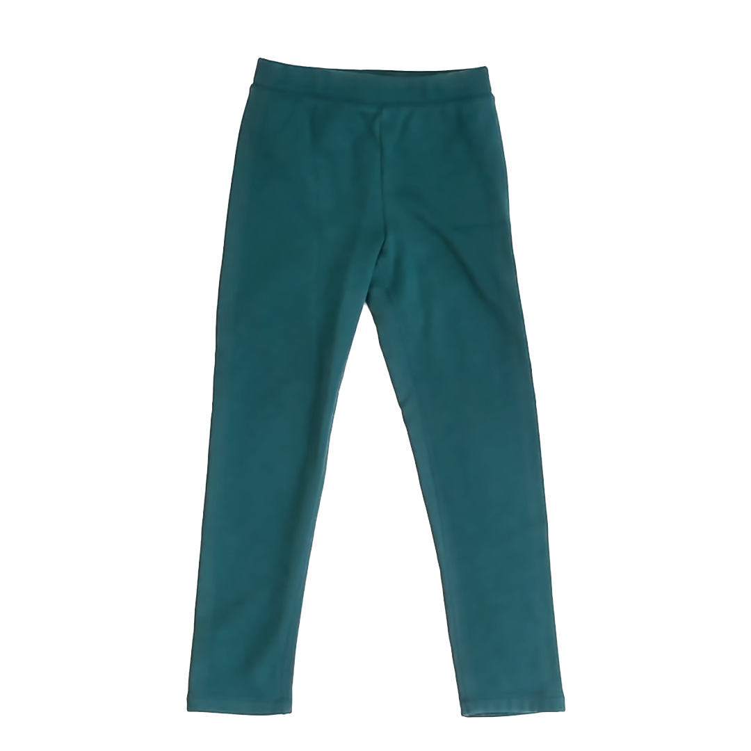 Primary.com Girls Green Plush-lined Leggings Size: 8 Years Green Plush-lined