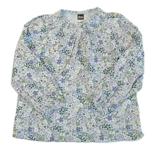 Tea Collection Girls Green | Purple Floral Long Sleeve T-Shirt Size: 8 Years Green | Purple Floral