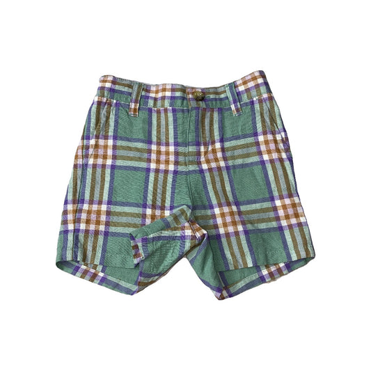 Janie and Jack Boys green | purple | plaid Shorts Size: 12-18 months green | purple | plaid