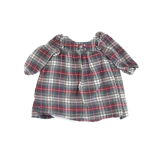Baby Gap Girls Green | Red Plaid Dress Size: 0-3 Months Green | Red Plaid