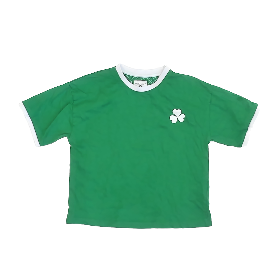 Denim & Flower Girls Green Shamrock T-Shirt Size: 9/10 Green Shamrock