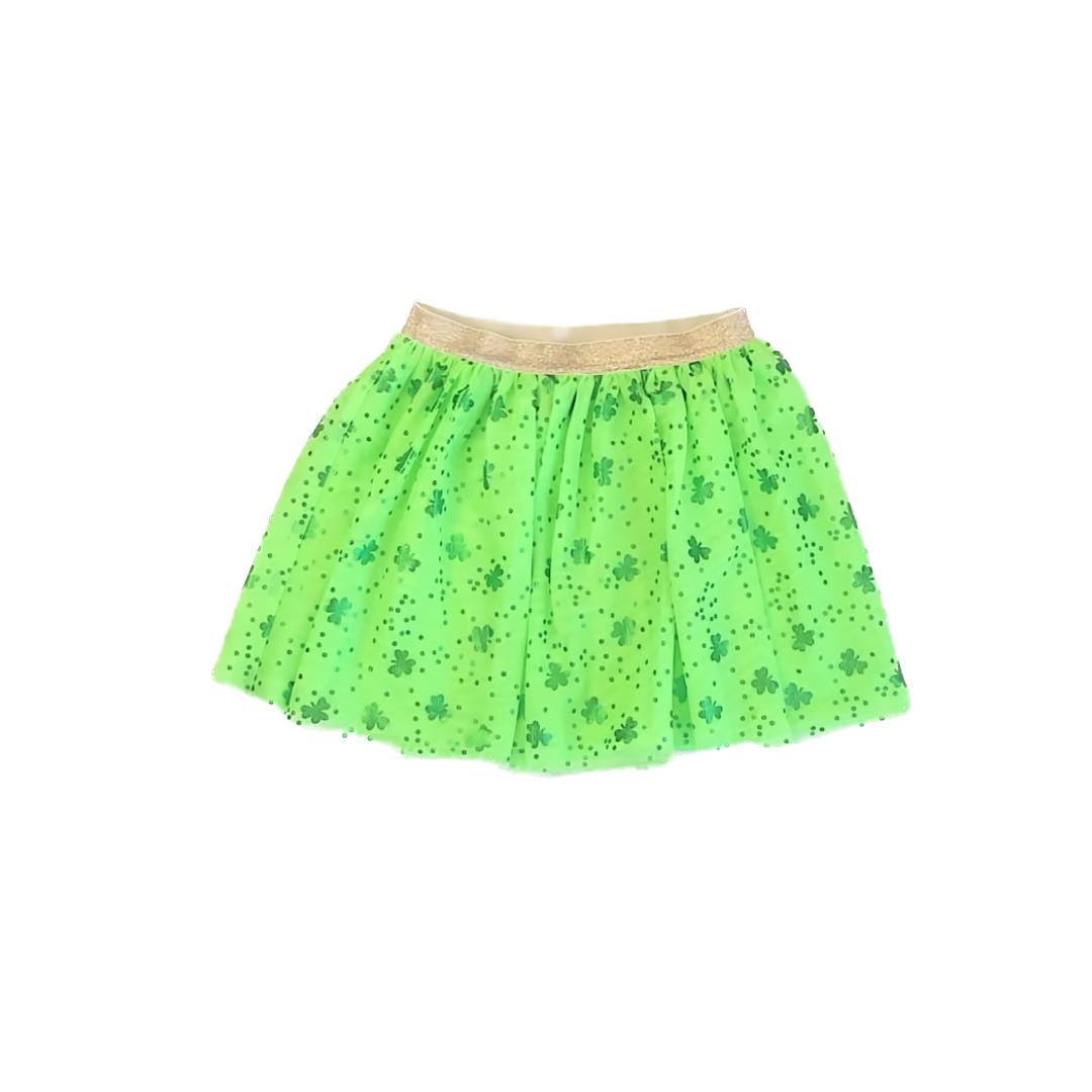 Cat & Jack Girls Green Shamrocks Skirt Size: 6 Years Green Shamrocks