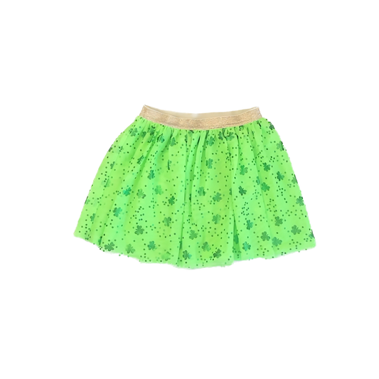Cat & Jack Girls Green Shamrocks Skirt Size: 6 Years Green Shamrocks