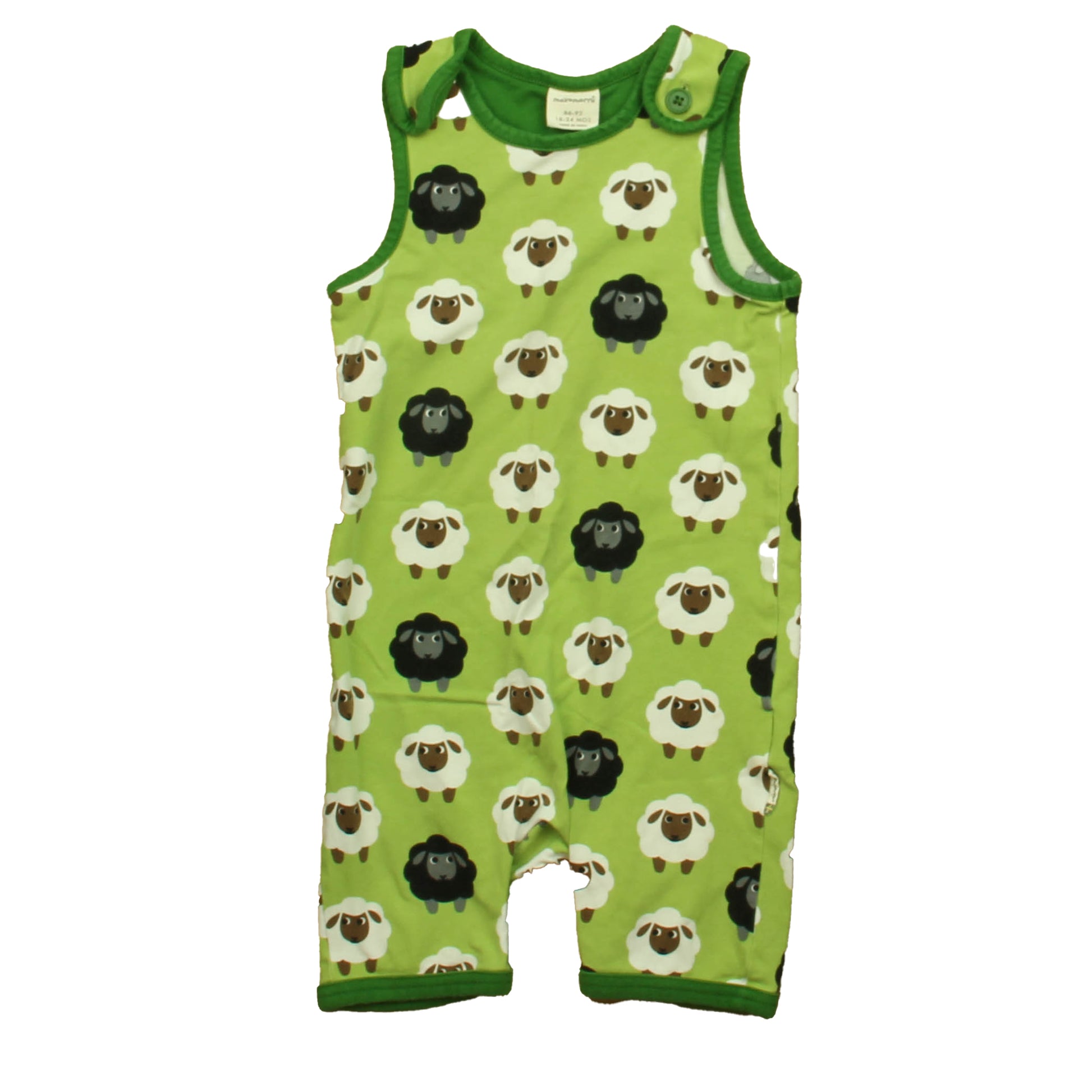 Maxomorra Boys Green Sheep Romper Size: 18-24 Months Green Sheep
