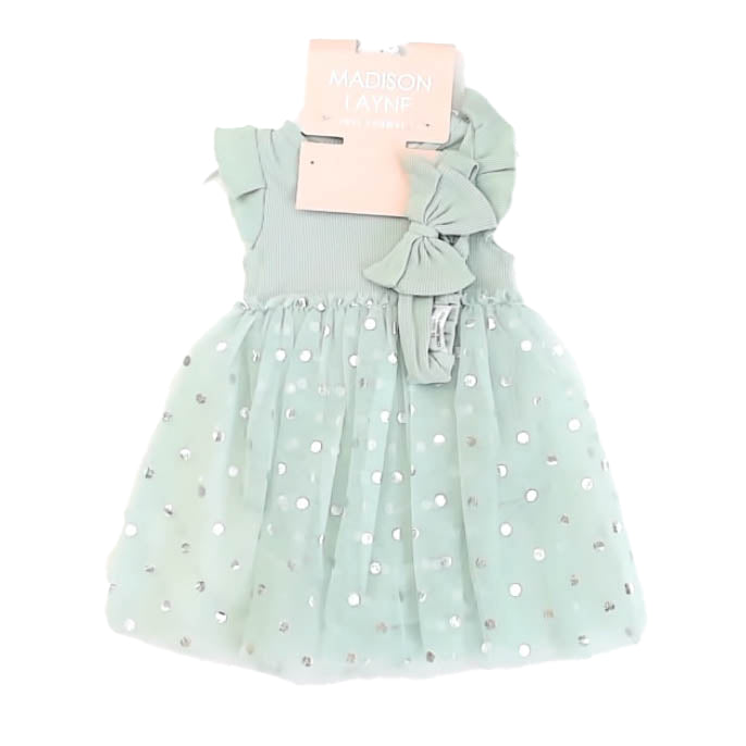 Madison Layne Girls Green | Silver Special Occasion Dress Size: 12 Months Green | Silver