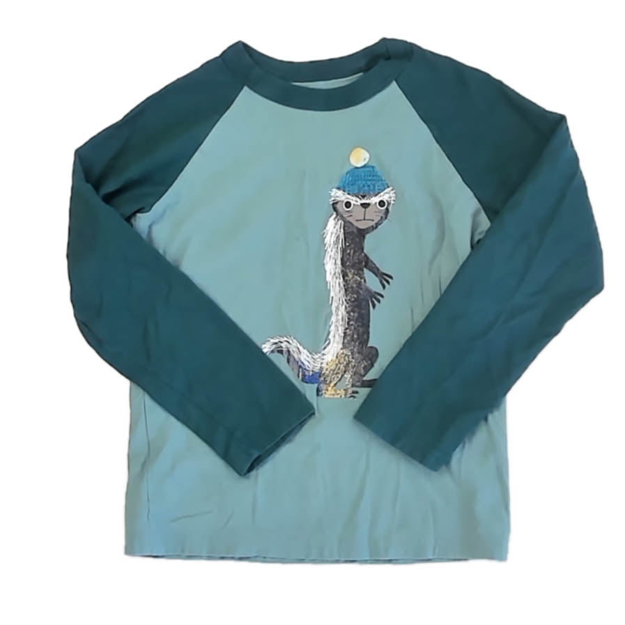 Tea Collection Boys Green Skunk Long Sleeve T-Shirt Size: 6 Years Green Skunk