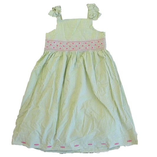 Gymboree Girls Green Smocked Dress Size: 9 Years Green Smocked
