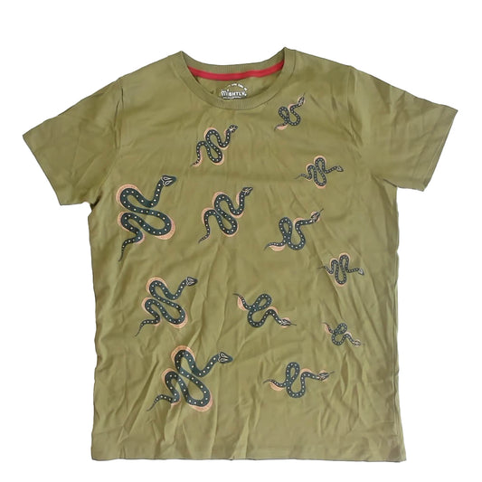 Mightly Boys Green Snakes T-Shirt Size: 14 Years Green Snakes