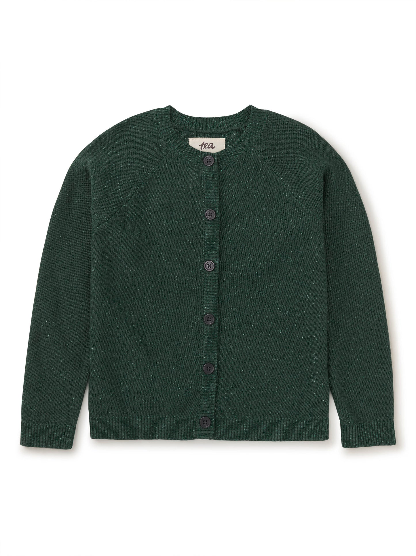 Tea Collection Girls Green Sparkle Cardigan Size: 4-5T Green Sparkle