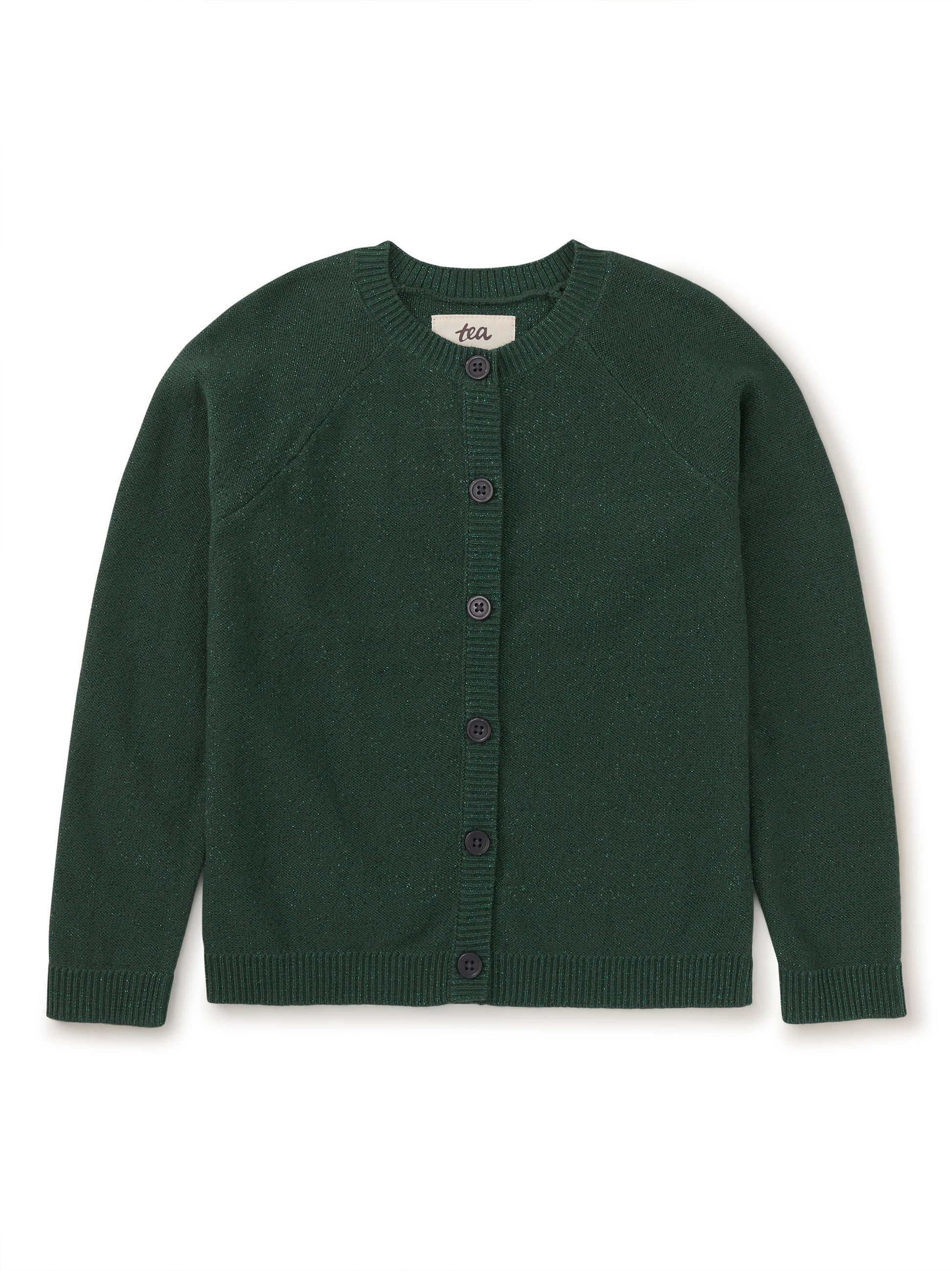Tea Collection Girls Green Sparkle Cardigan Size: 4-5T Green Sparkle