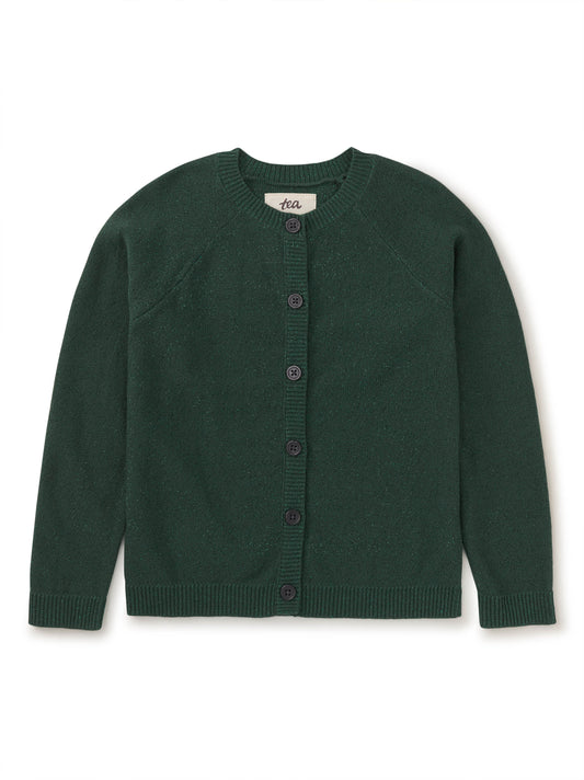 Tea Collection Girls Green Sparkle Cardigan Size: 4-5T Green Sparkle