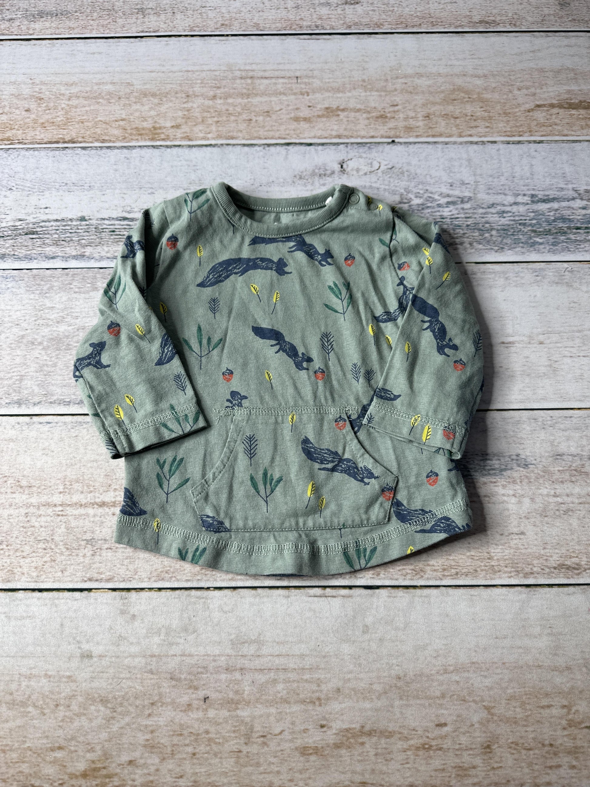 Oliver & Rain Unisex green | Squirrel Long Sleeve Shirt Size: 6 months green | Squirrel