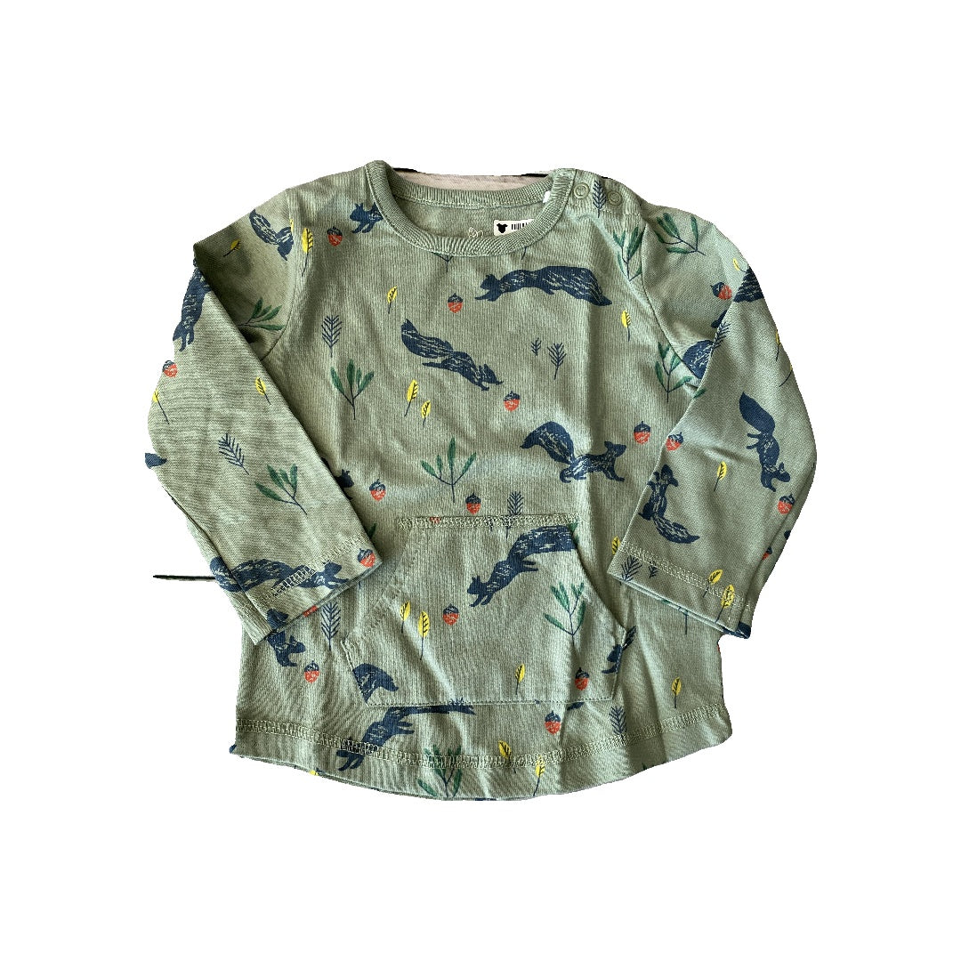Oliver & Rain Unisex green | Squirrel Long Sleeve Shirt Size: 12M green | Squirrel