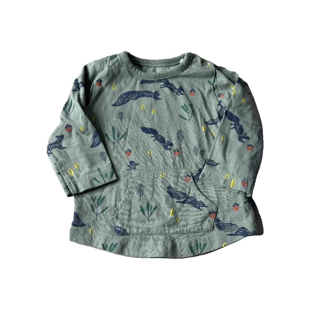 Oliver & Rain Unisex green | Squirrel Long Sleeve Shirt Size: 6 months green | Squirrel