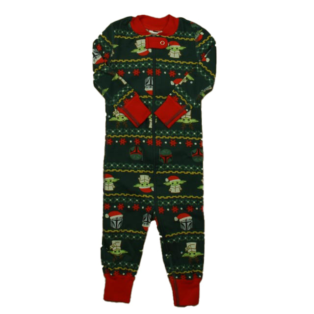 Hanna Andersson Boys Green Star Wars 1-piece Non-footed Pajamas Size: 12-18 Months