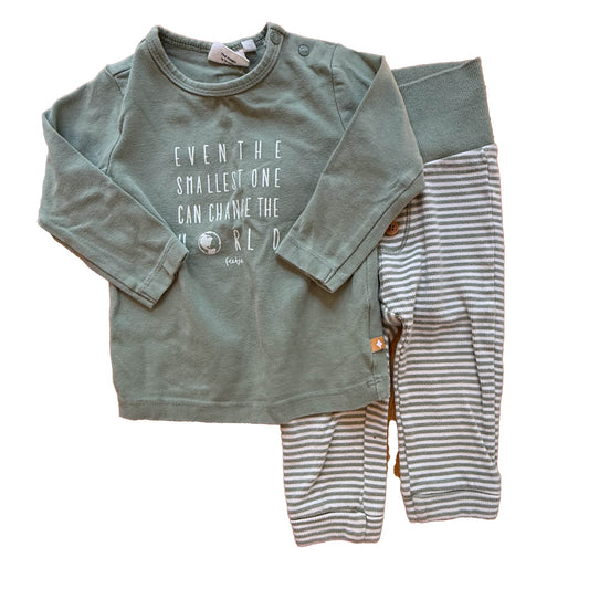 Feetje Boys Green Stripe Apparel Sets Size: 12 Months Green Stripe