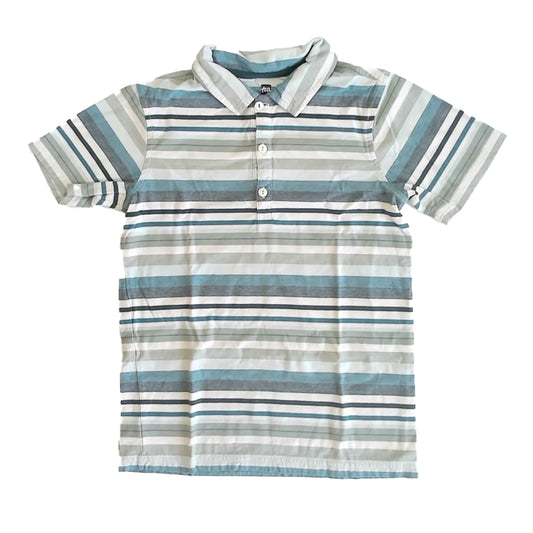 Tea Collection Boys Green Stripe Polo Shirt Size: 12 Years Green Stripe