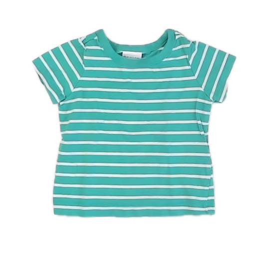 Hanna Andersson Boys Green Stripe T-Shirt Size: 12-18 Months Green Stripe
