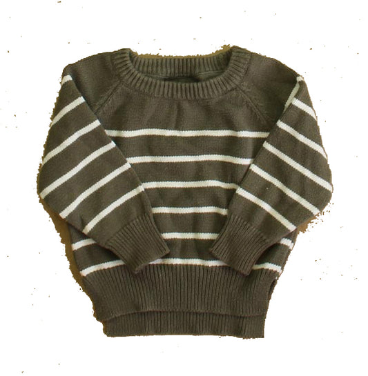 Little Bipsy Boys Green Stripe Sweater Size: 3-6 Months