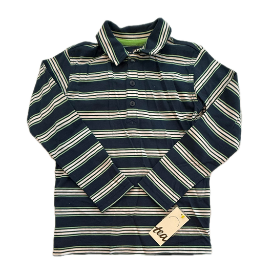 Tea Collection Boys Green Stripe Rugby Shirt Size: 5T Green Stripe