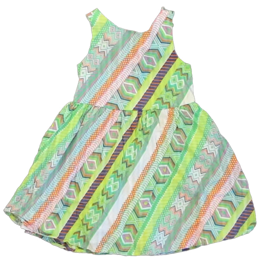 Rare Editions Girls Green Stripe Dress Size: 4T Green Stripe