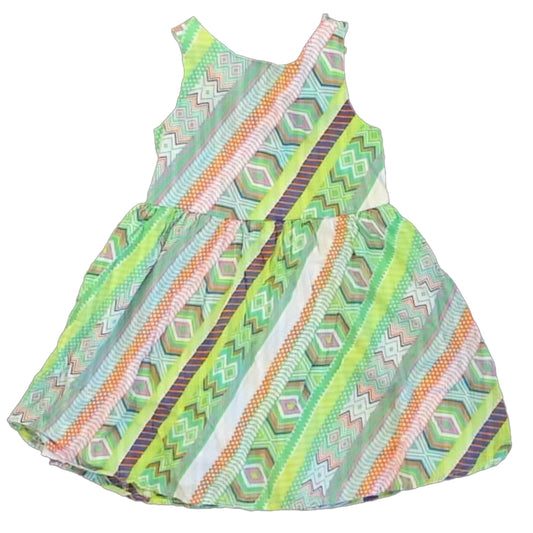Rare Editions Girls Green Stripe Dress Size: 4T Green Stripe