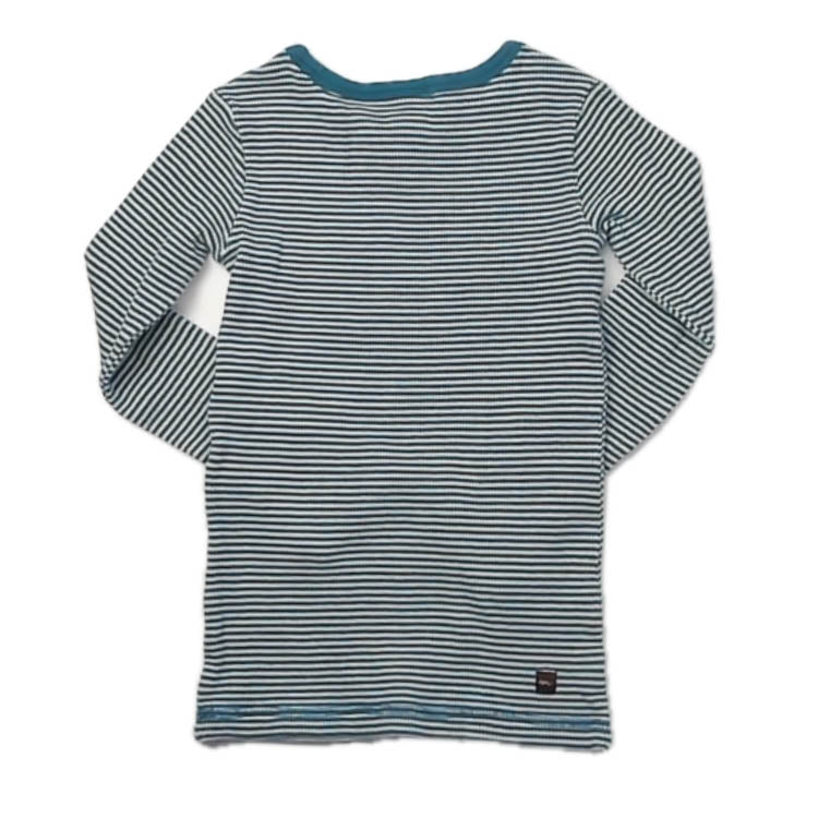Tea Collection Boys Green Stripe Long Sleeve Shirt Size: 4-5T Green Stripe