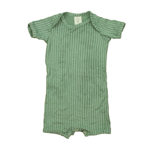 Kate Quinn Organics Boys Green Stripe Romper Size: 0-3 Months