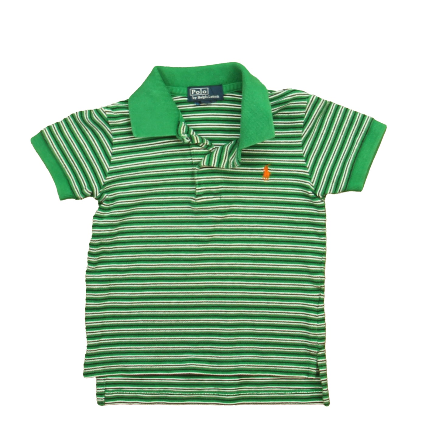 Ralph Lauren Boys Green Stripe Polo Shirt Size: 2T