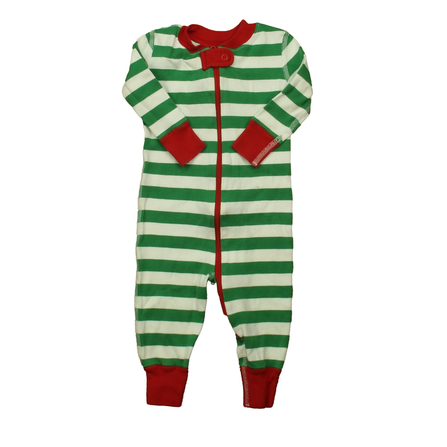 Hanna Andersson Boys Green Stripe 1-piece Non-footed Pajamas Size: 3-6 Months