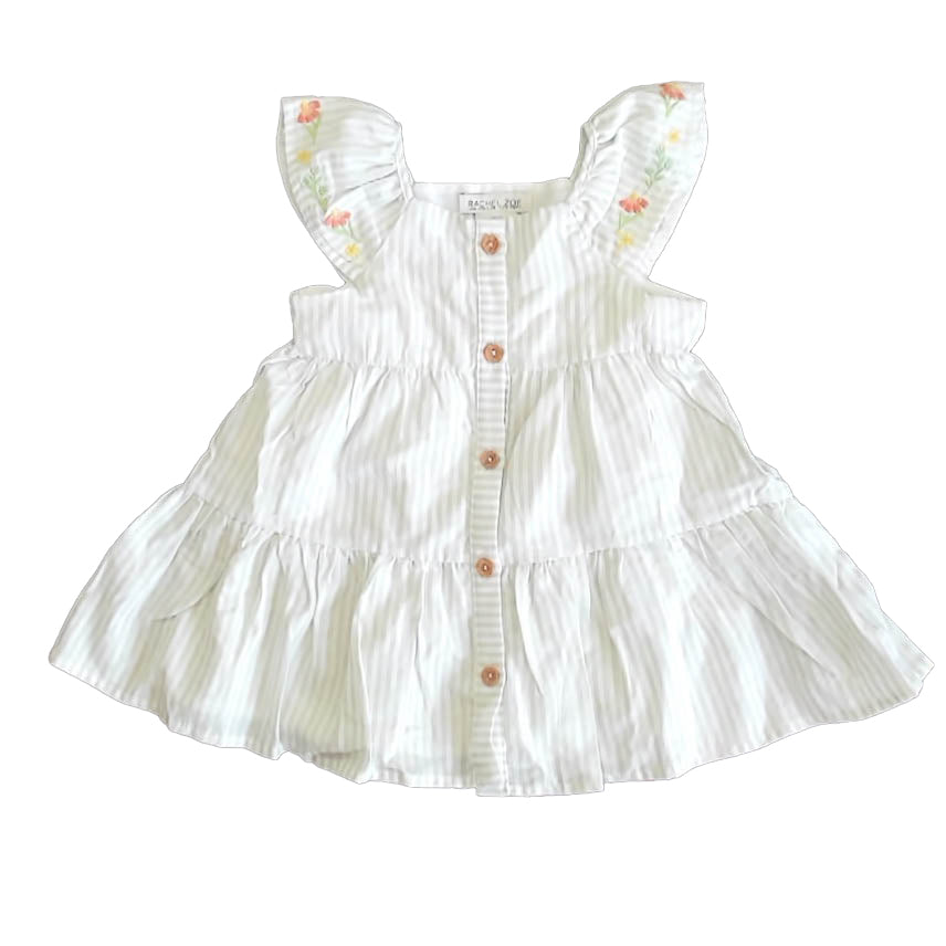 Rachel Zoe Girls Green Stripe Dress Size: 3T Green Stripe