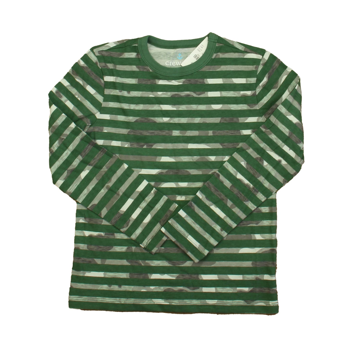 Crewcuts Boys Green Stripe Long Sleeve T-Shirt Size: 4-5T