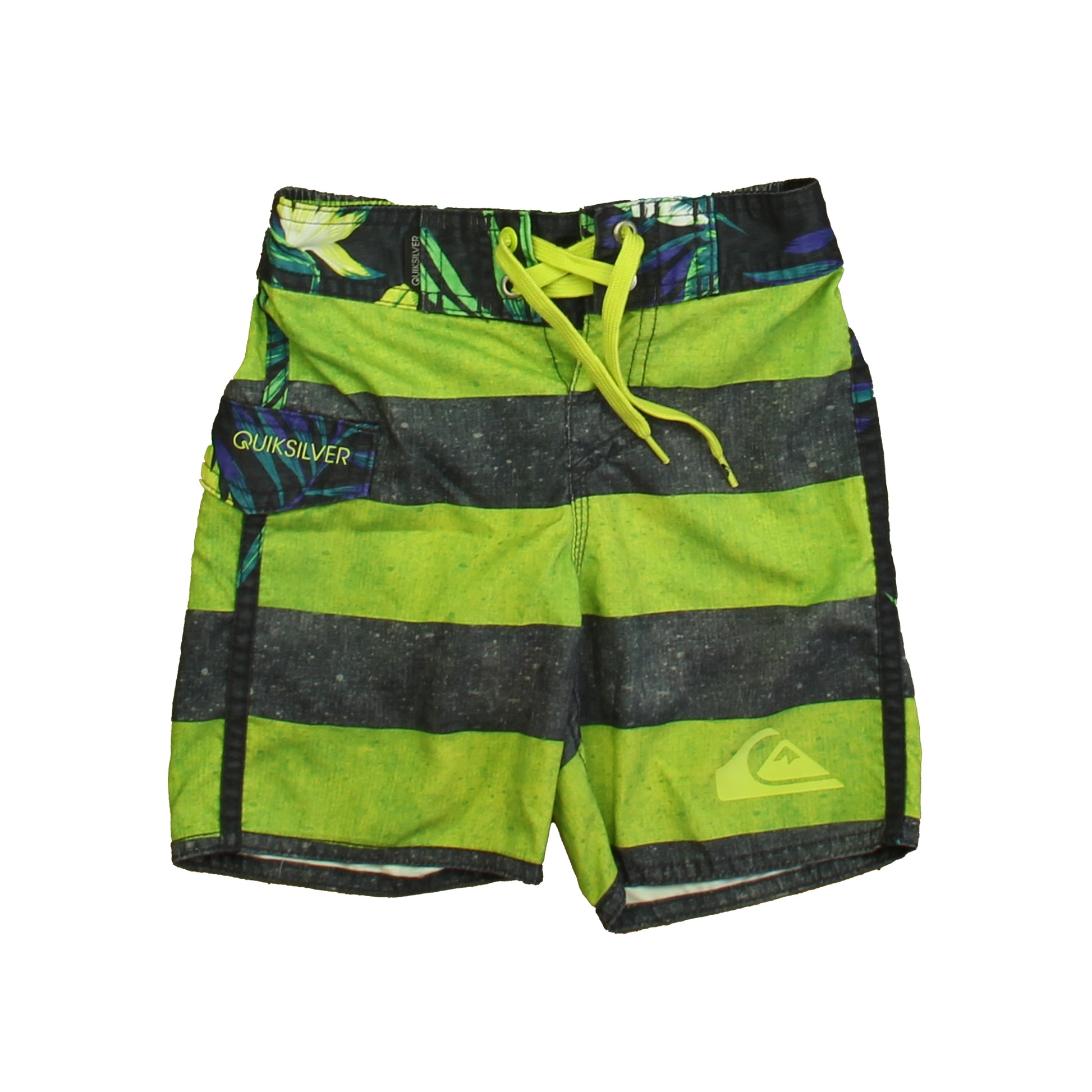 Quiksilver Boys Green Stripe Trunks Size: 2T Green Stripe