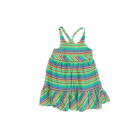 Ralph Lauren Girls Green Striped Sun Dress Size: 2T Green Striped