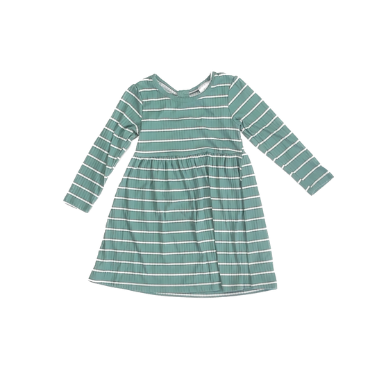 Member's Mark Girls Green Striped Dress Size: 3T Green Striped