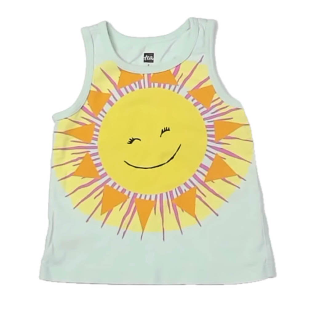 Tea Collection Girls Green Sun Tank Top Size: 2T Green Sun