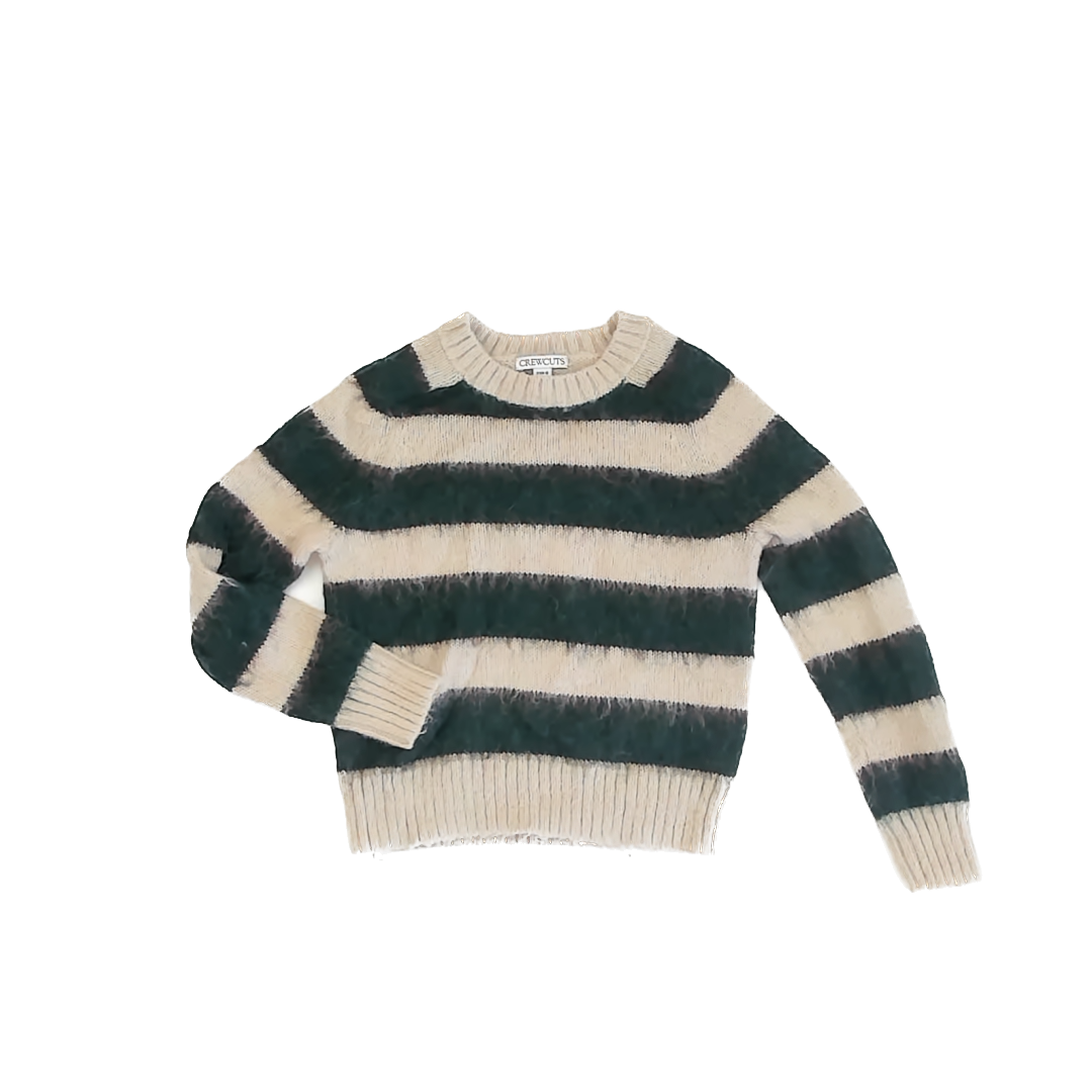 Cre8ions Boys Green Tan Stripe Sweater Size: XS (4-5T) Green Tan Stripe